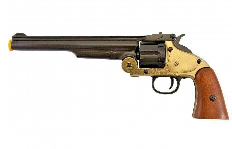 Denix M1869 Schofield Old West Non-Firing Revolver Replica With Brass Trim