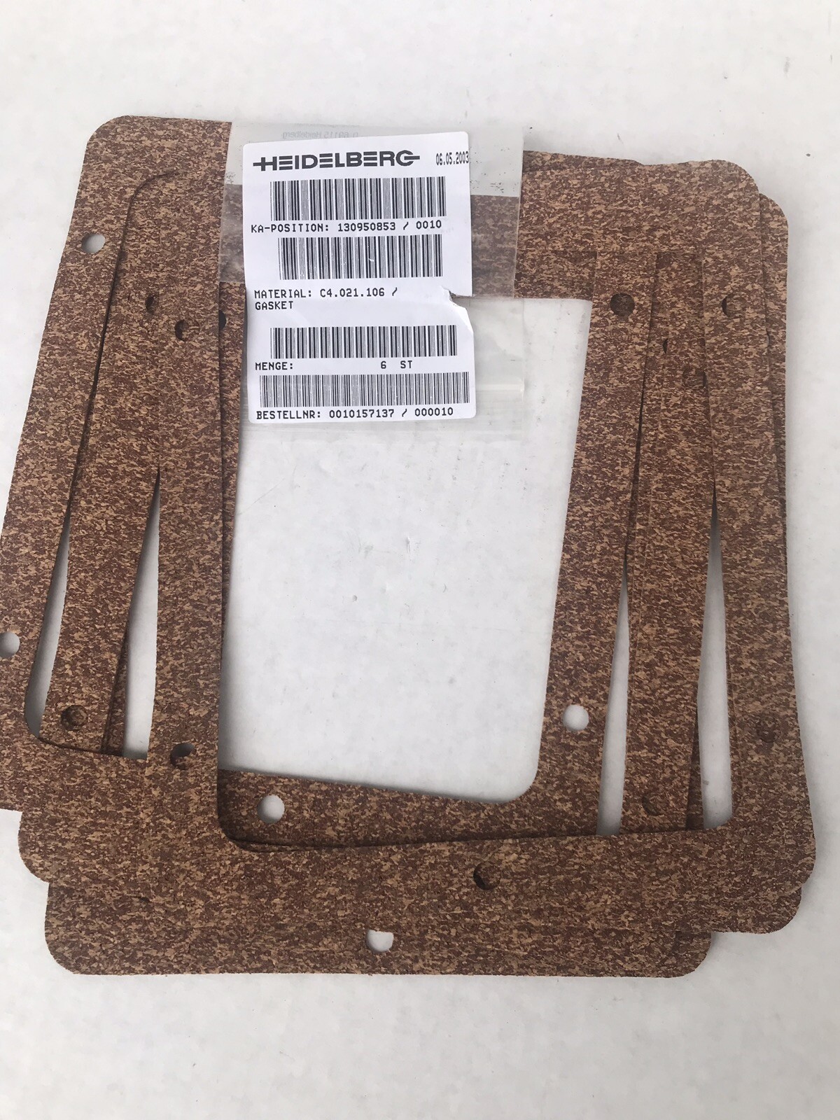 Original Heidelberg Cork Gaskets (lot Of 6) C4.021.106 From Germany