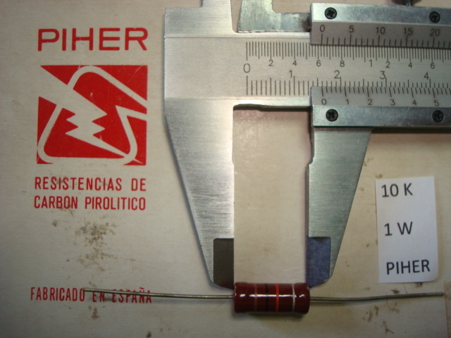 VINTAGE PIHER RESISTOR. 1W 10K 10% *1 PC* NEW ORIGINAL 1970´S  RC641