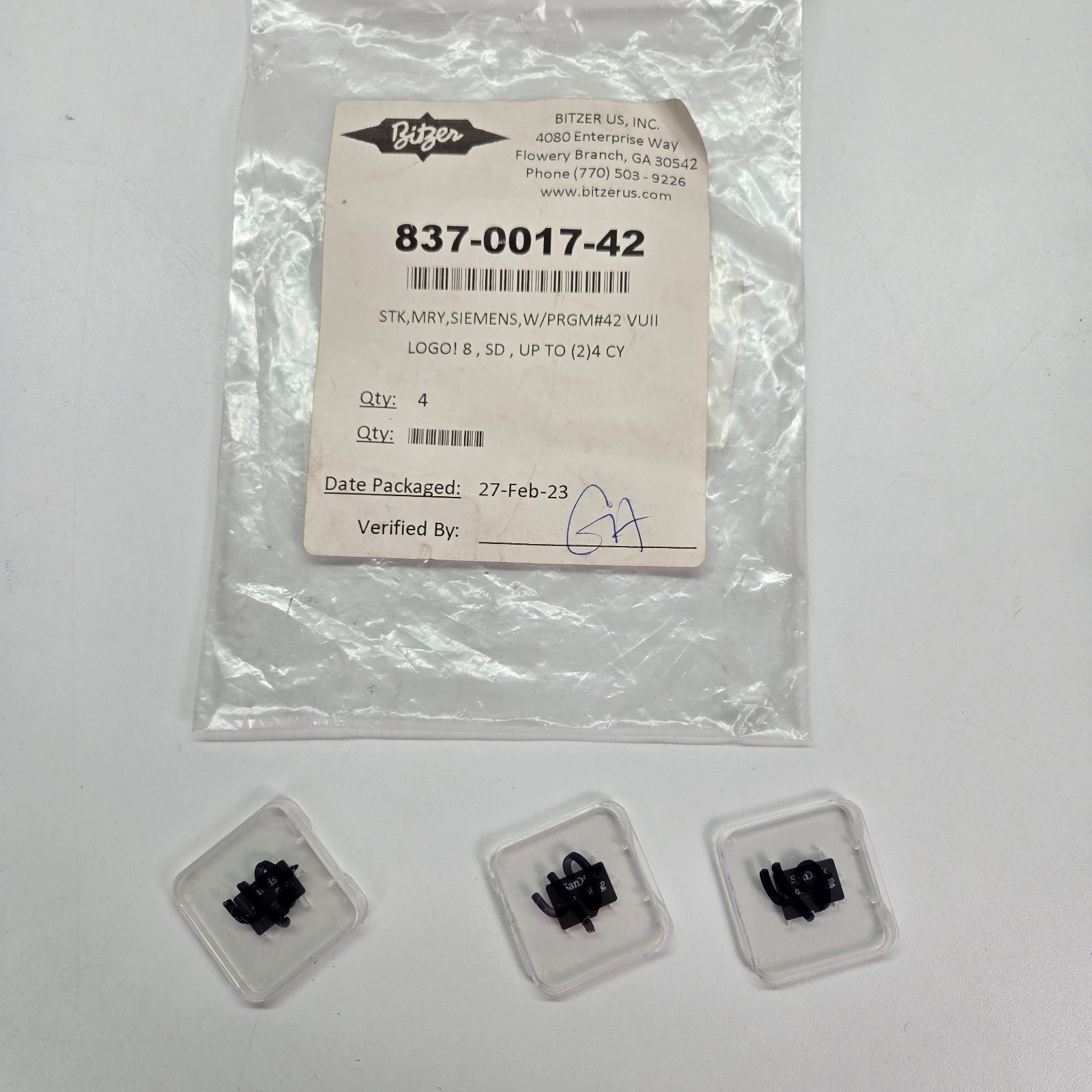 Bitzer Micro SD Program Card #42, LOGO 8, STK, MRY, SIEMENS, VUII 837-00117-42