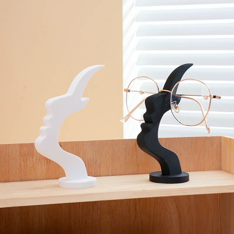 2PCS Face Shape Eyeglass Holder Stand 3D Printed Glasses Desktop Rack Decor