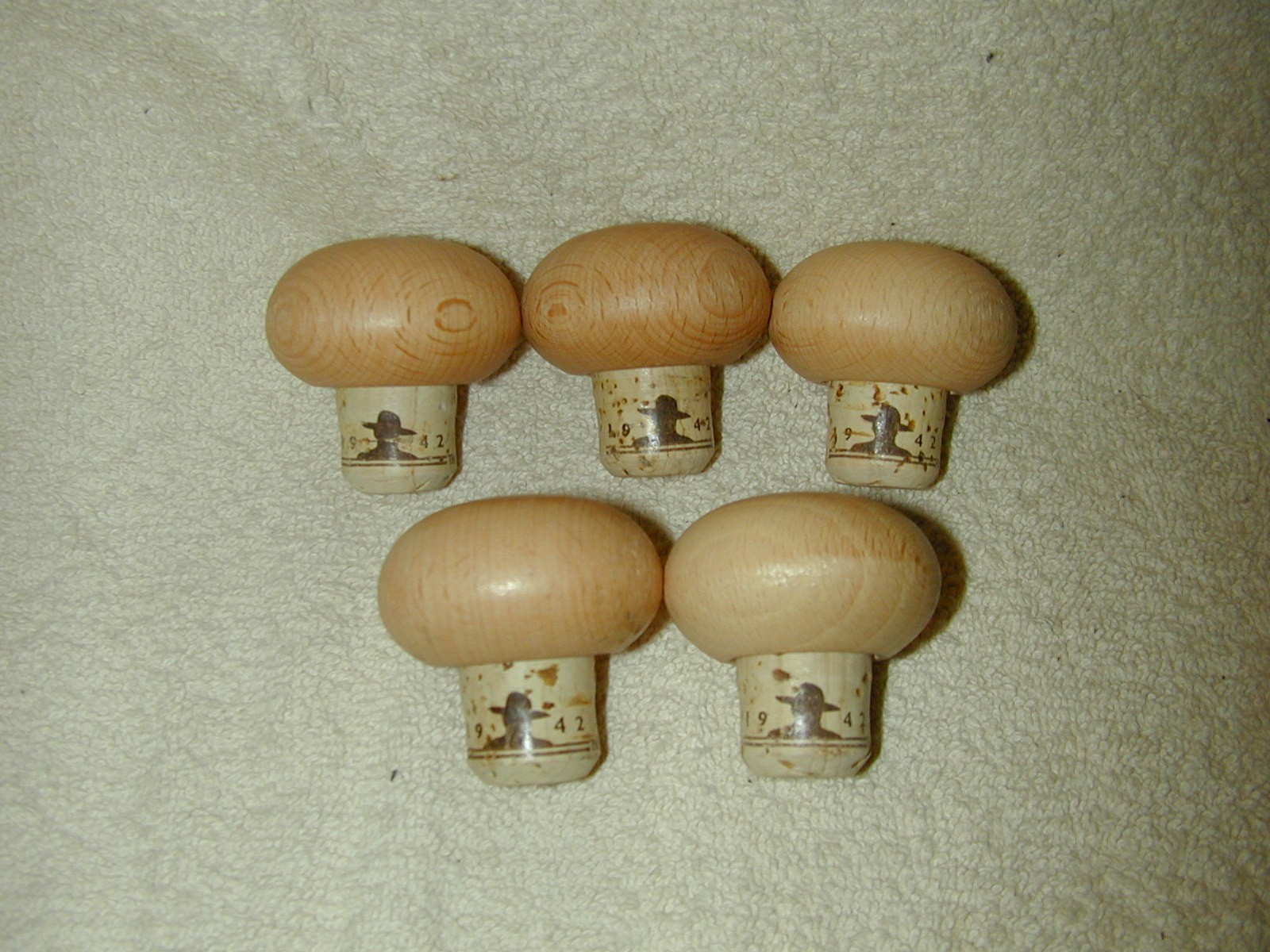 (38)  750ML JULIO  TEQUILA BOTTLE TOPS NATURAL WOOD  RECYCLED SOLD "AS IS" 38
