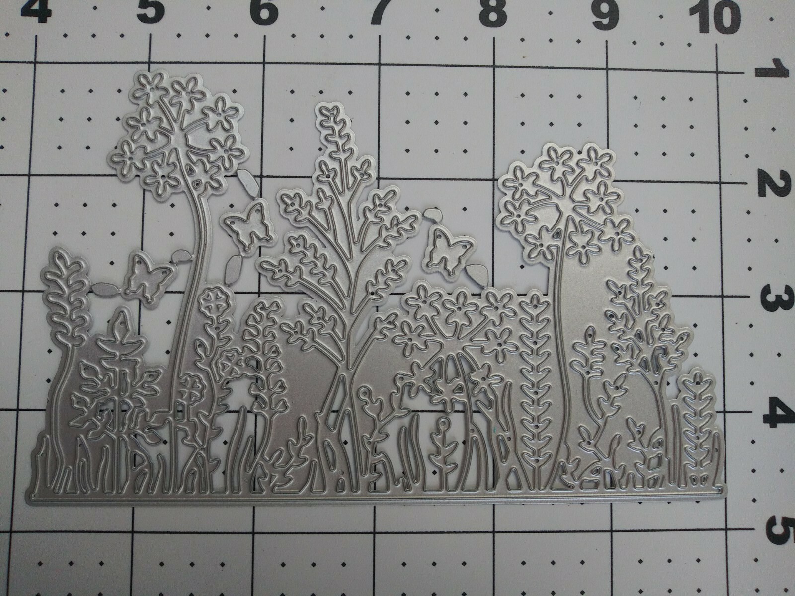 Thin Metal Die Cut Tool Emboss Wildflower field Queen Anne lace butterfly pansy