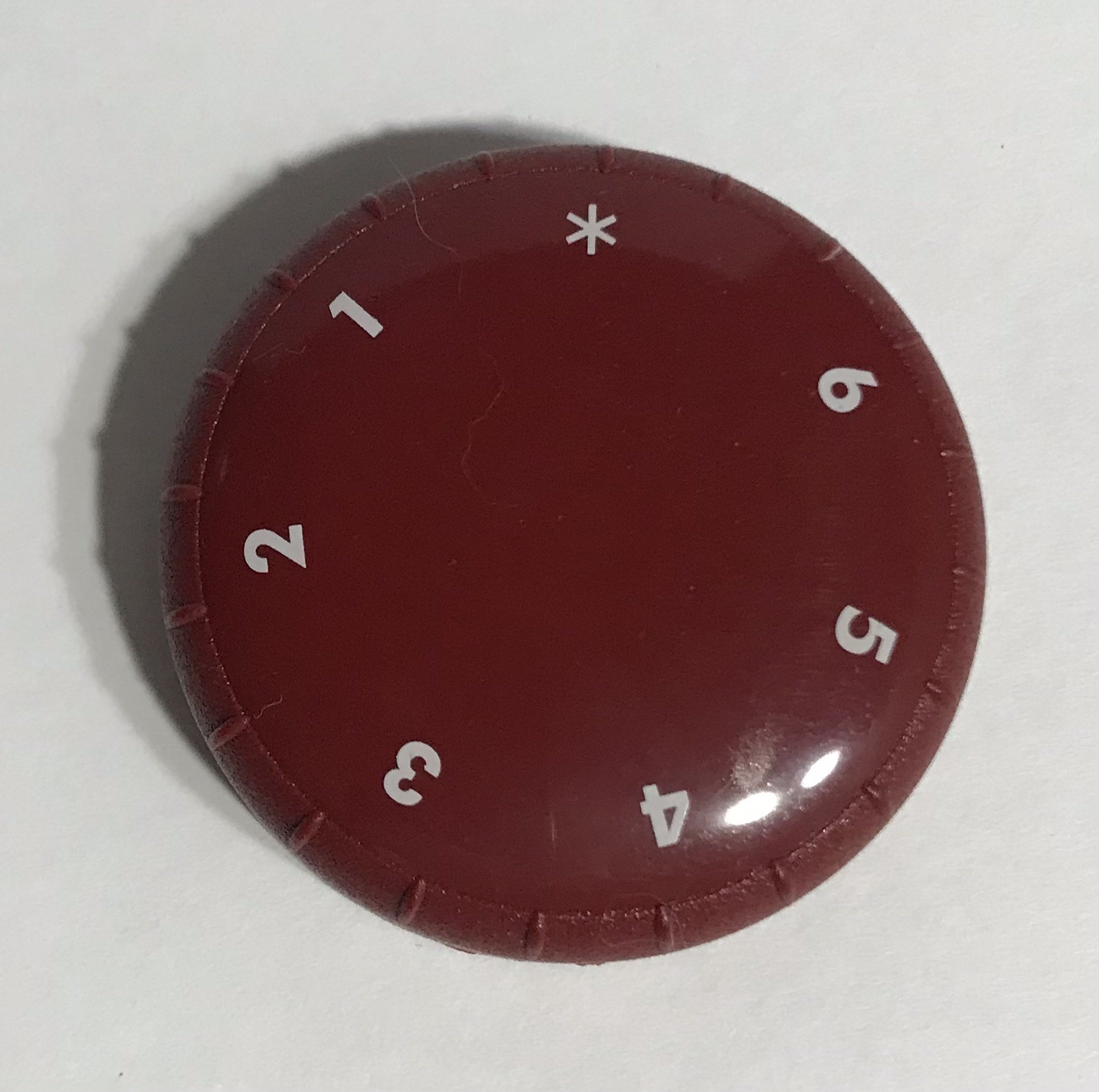 DeLonghi Oil-Filled Radiator Heater Knob 5985000400, OEM, Red Plastic, 2”