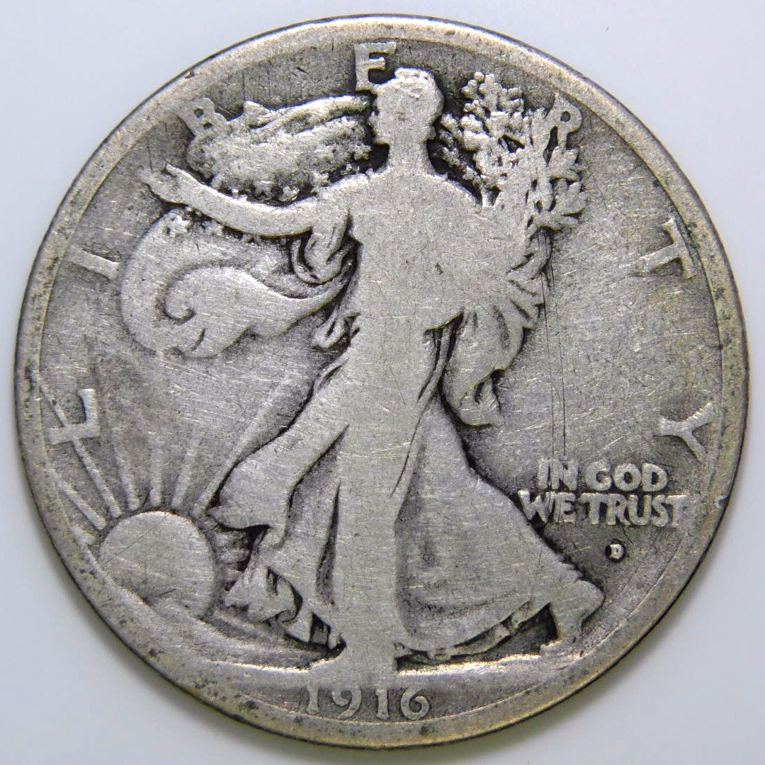 1916-D Walking Liberty Half Dollar 50c G k687