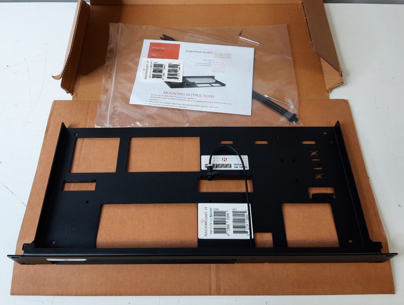 Rackmount.IT RM-CI-T4 V3 | 1U Rack Mount Kit - New Open Box