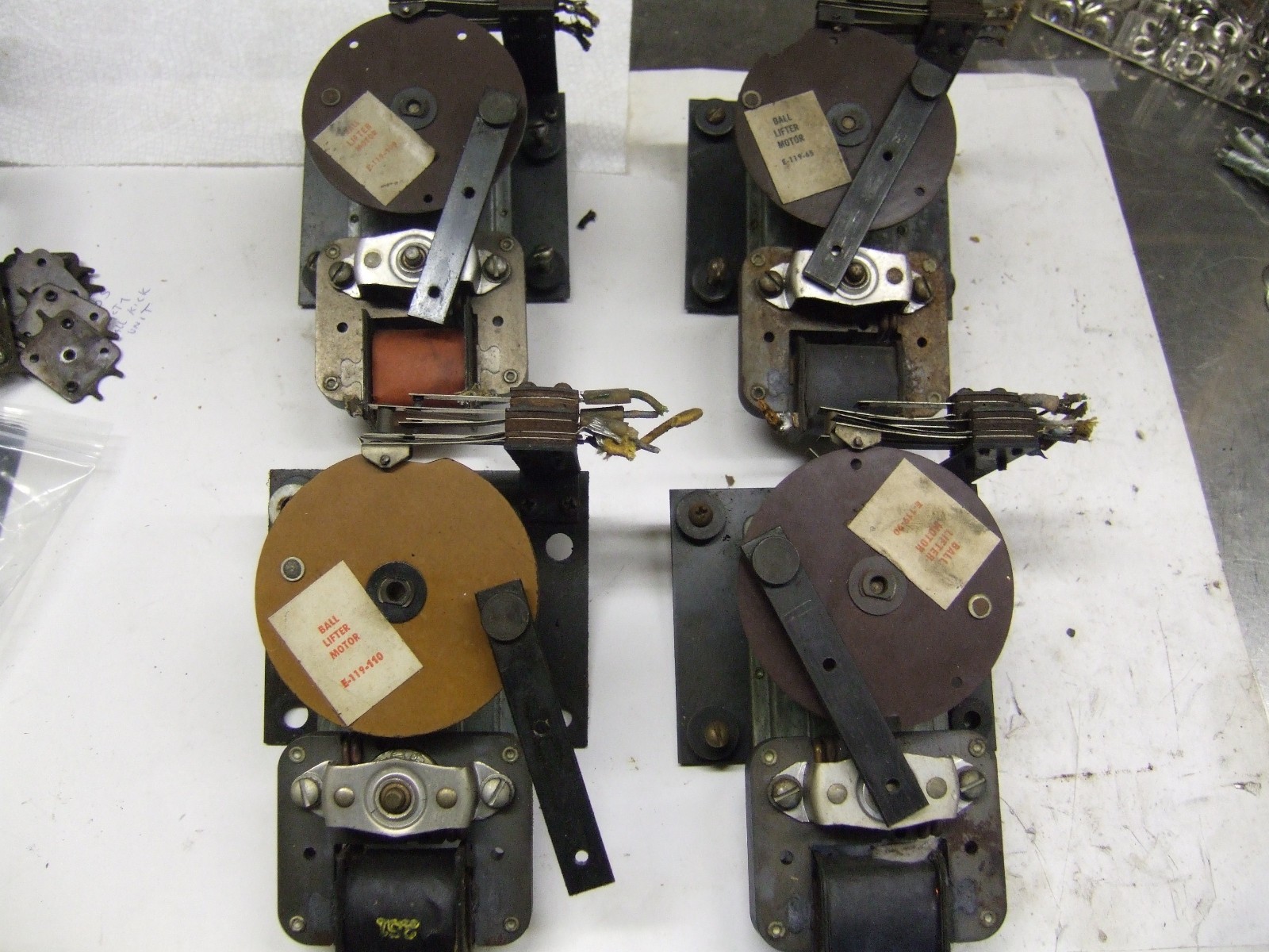 4-Bally ball lifter motors  1-E-119-65 , 1-E-119-109, 1- E-119-110, E-119-90
