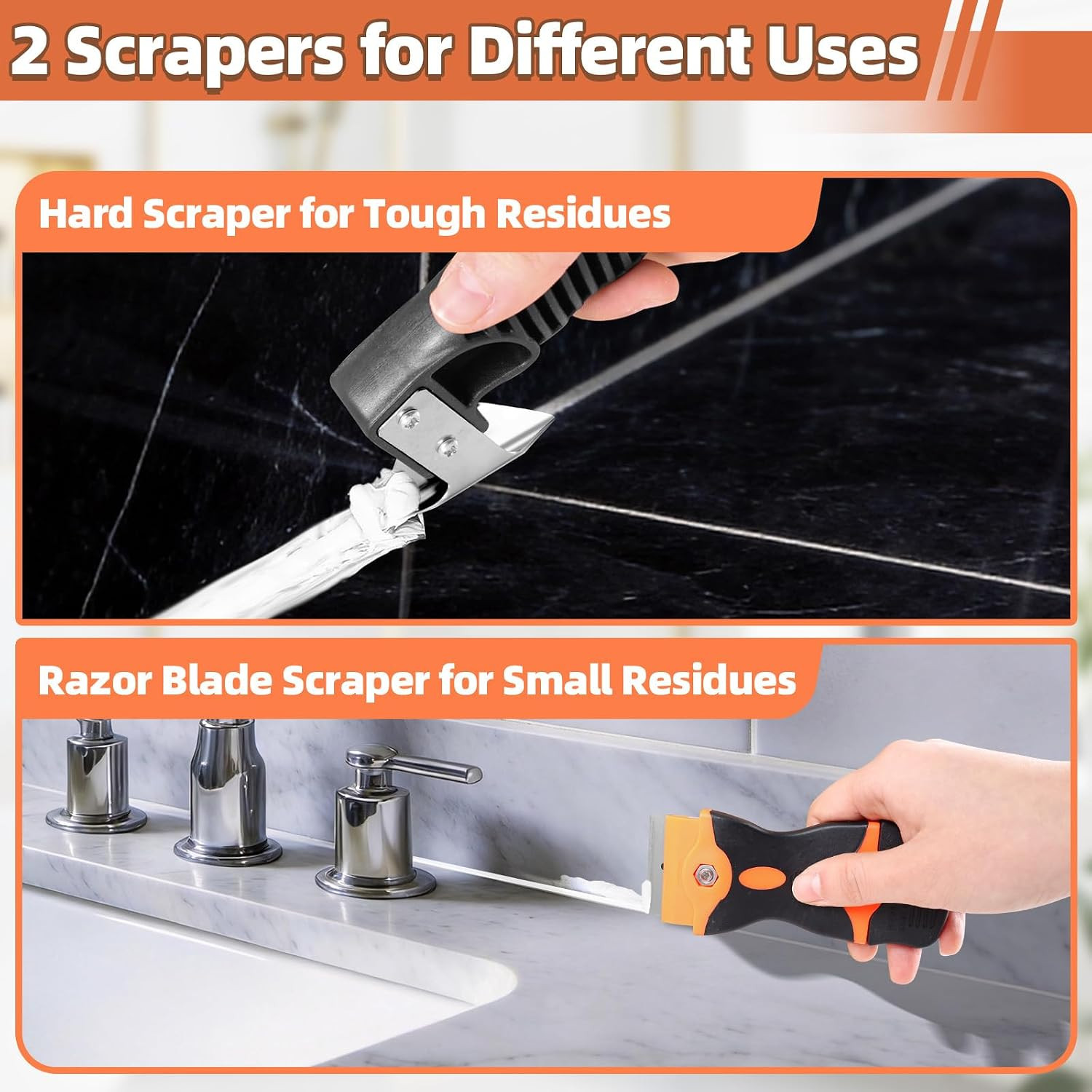 6 Pcs Caulk Tool Set-Multi- Caulk Smoothing Tool,Razor Scraper | Purpose Silico