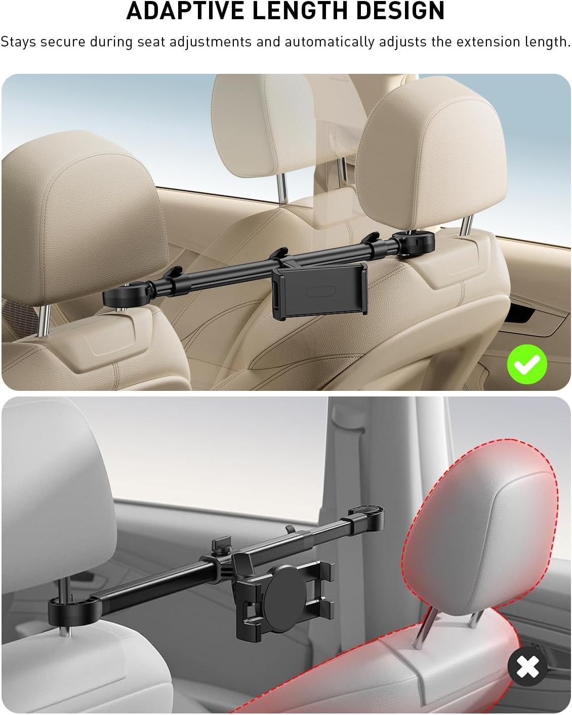 Car Road Trip Tablet Holder - Wide Device Compatibility