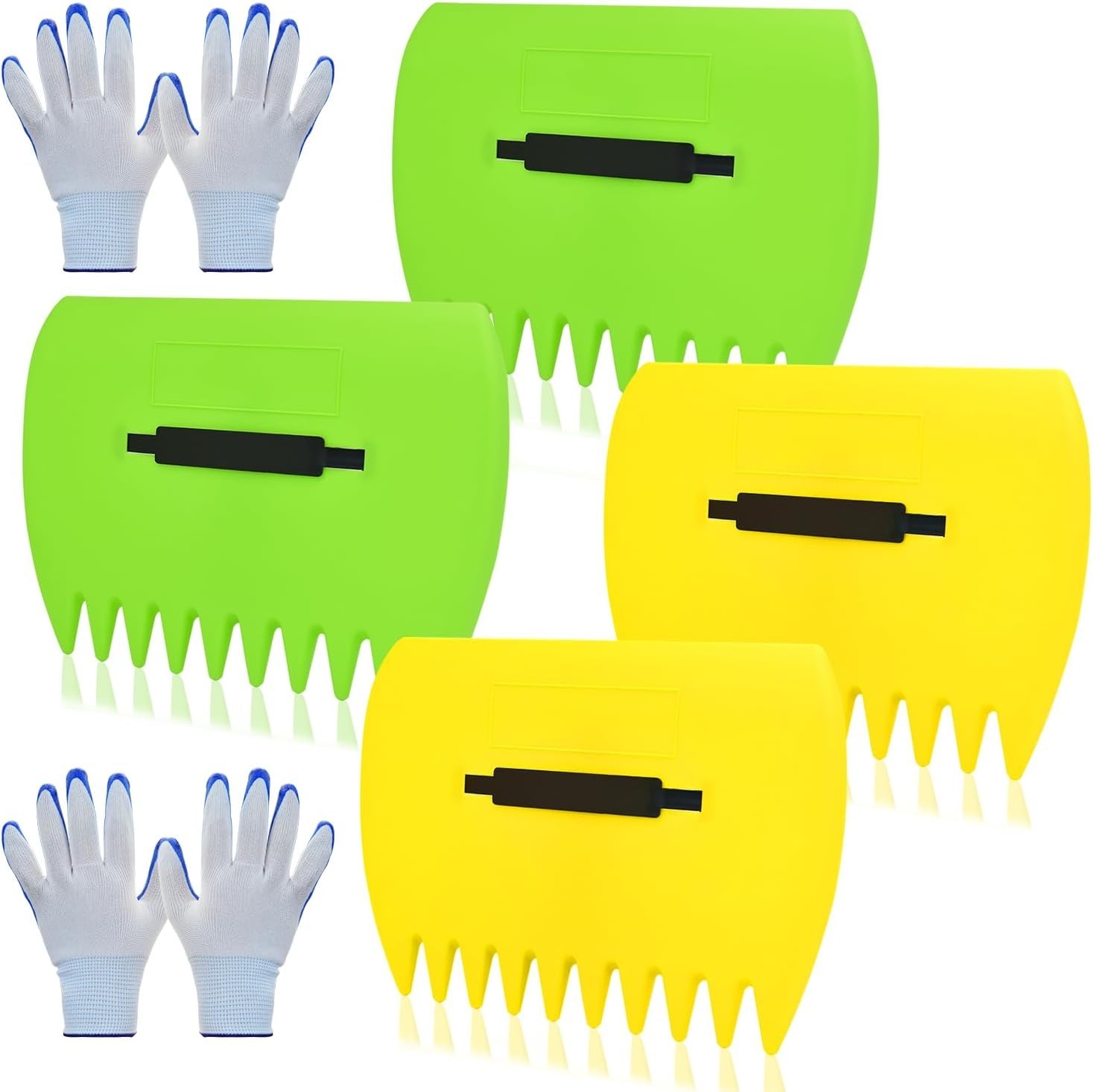 Large Plastic Leaf Scoops with Adjustable Handles - Family-Friendly Design