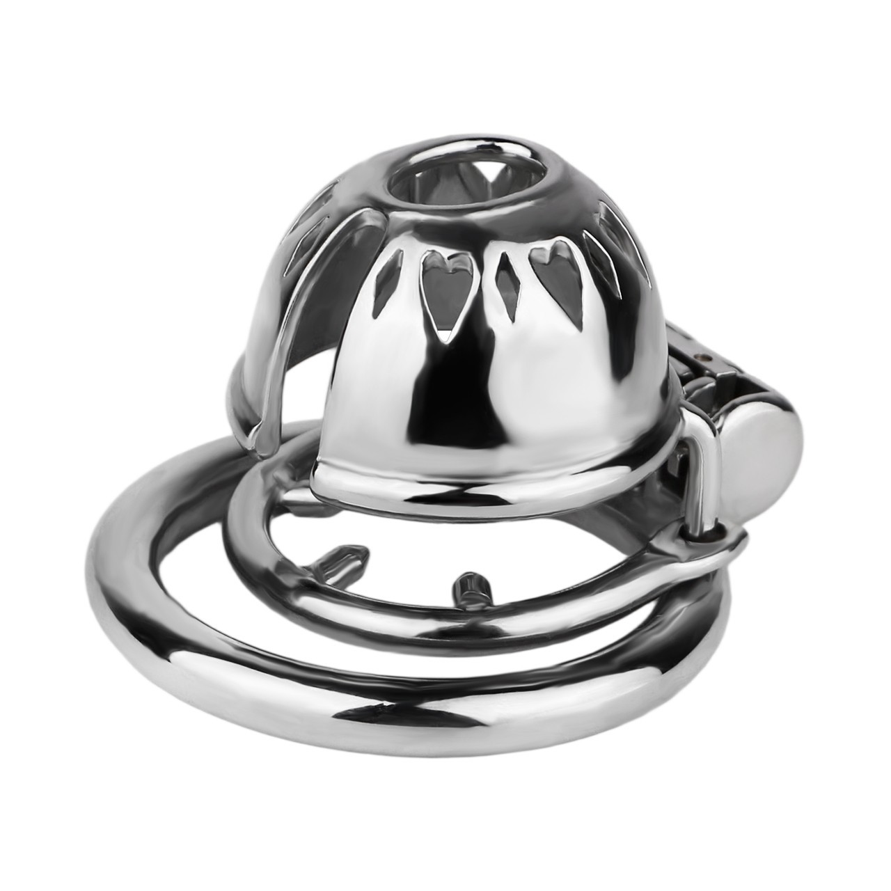 Metal Chastity Device for Men Ventilated Designed Cage with Lockable Ring SM