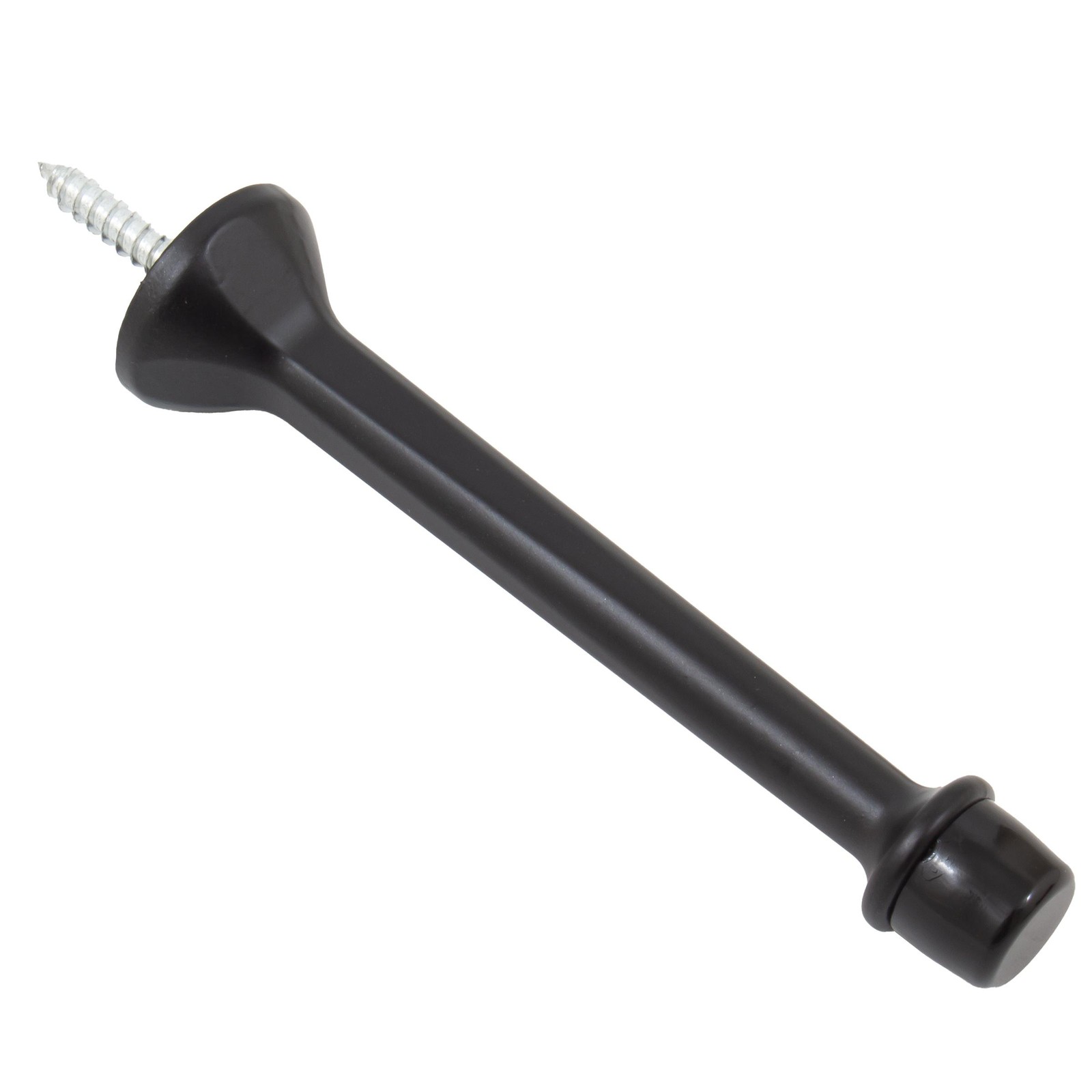 Heavy-Duty Solid Aluminum Door Stop, 4 Inches, Matte Black by Stone Harbor Hardw