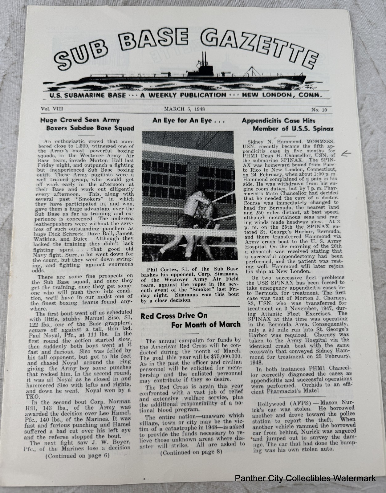 1948 New London Connecticut Submarine Base Gazette Post WWII Newsletter