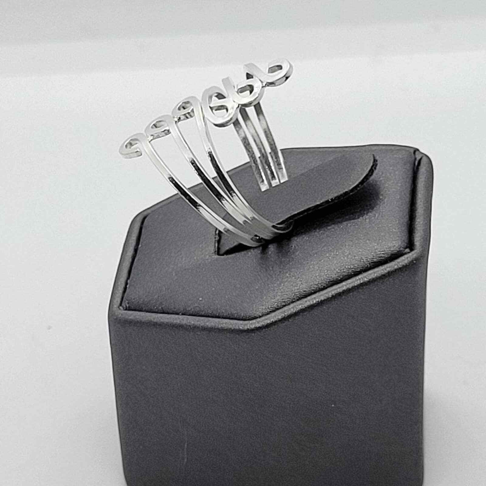 Triple Curls Wrap Silver Ring - 9