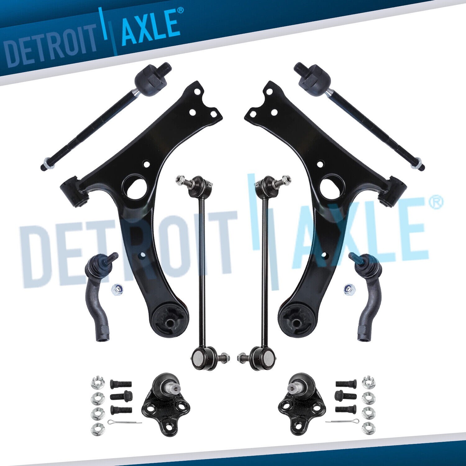 Front Lower Control Arms Ball Joint Tie Rods Sway Bars for 2001-2005 Toyota RAV4