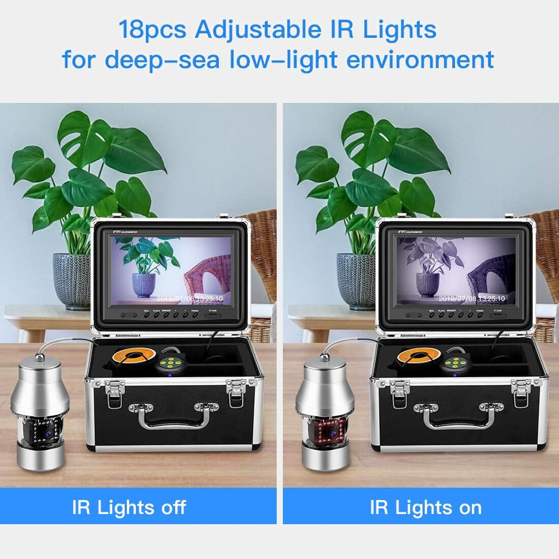 Eyoyo 9'' Underwater Fishing Camera 360° Panning Camera with 8G Video Recording