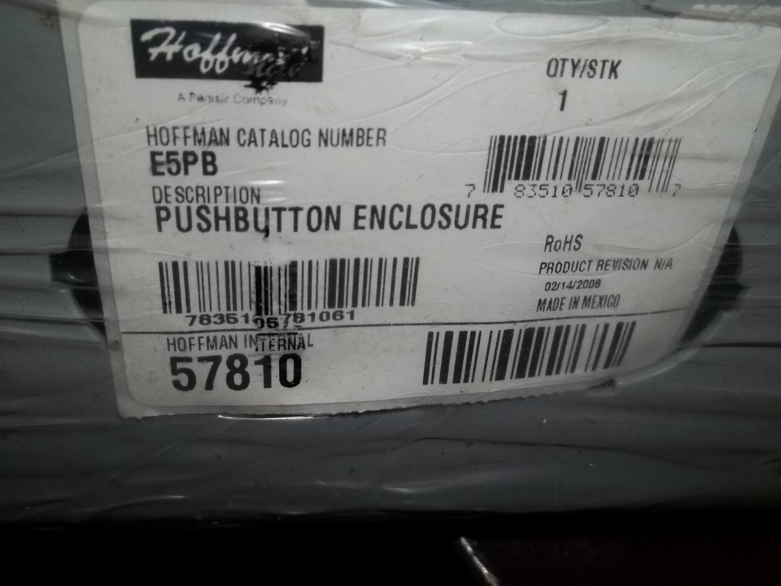 NEW IN PKG HOFFMAN E5PB PUSHBUTTON ENCLOSURE (837)