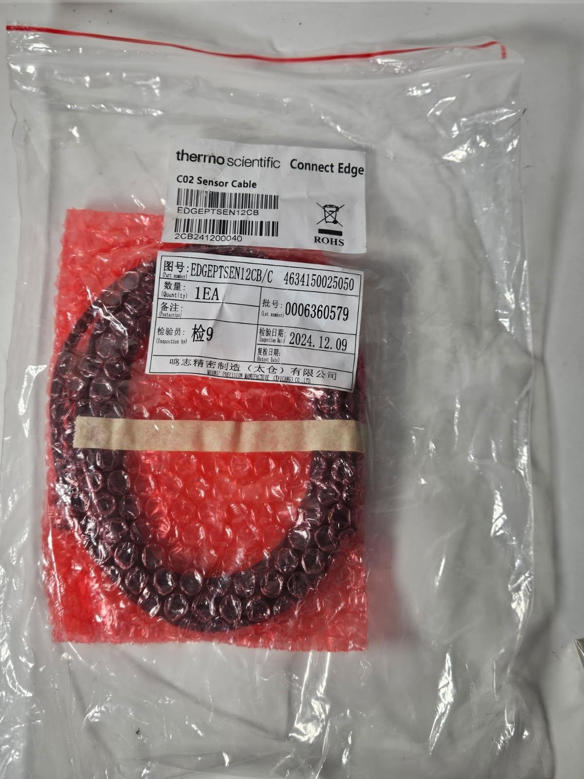 New Thermo Fisher Scientific EDGEPTSEN12CB Connect Edge C02 Sensor Digital Cable