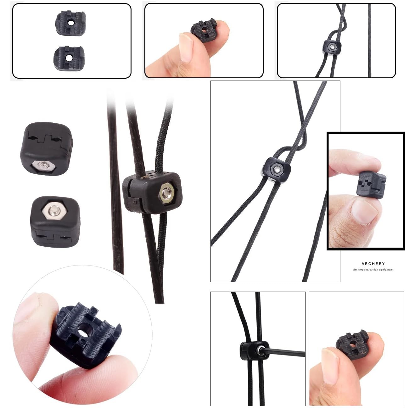 2 Pack Drop Away Arrow Rest String Clamp Buckle Fastener Clip Bowstring Adjus...