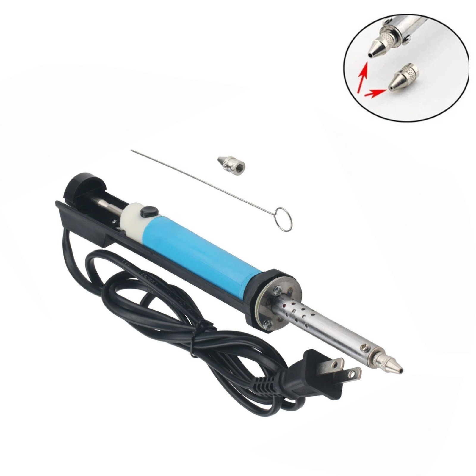 Desoldering Suction Pump Electric 30W Tool with Multiple Tip Sizes for PCB Work