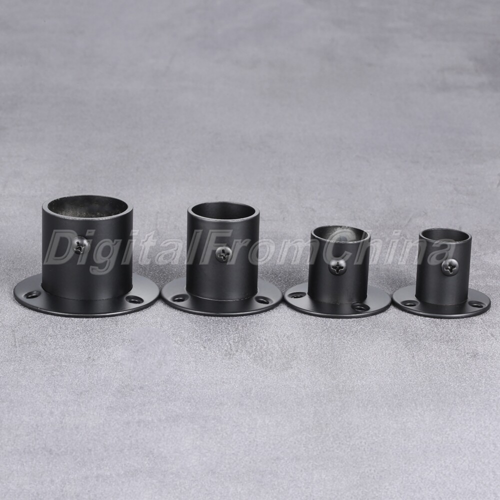 2X Stainless Steel Flange Rod Holder Socket Bracket For Bathroom Window Wardrobe