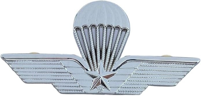 ITALIAN MILITARY PARATROOPER JUMP WINGS SILVER EMBLEM INSIGNIA METAL PIN