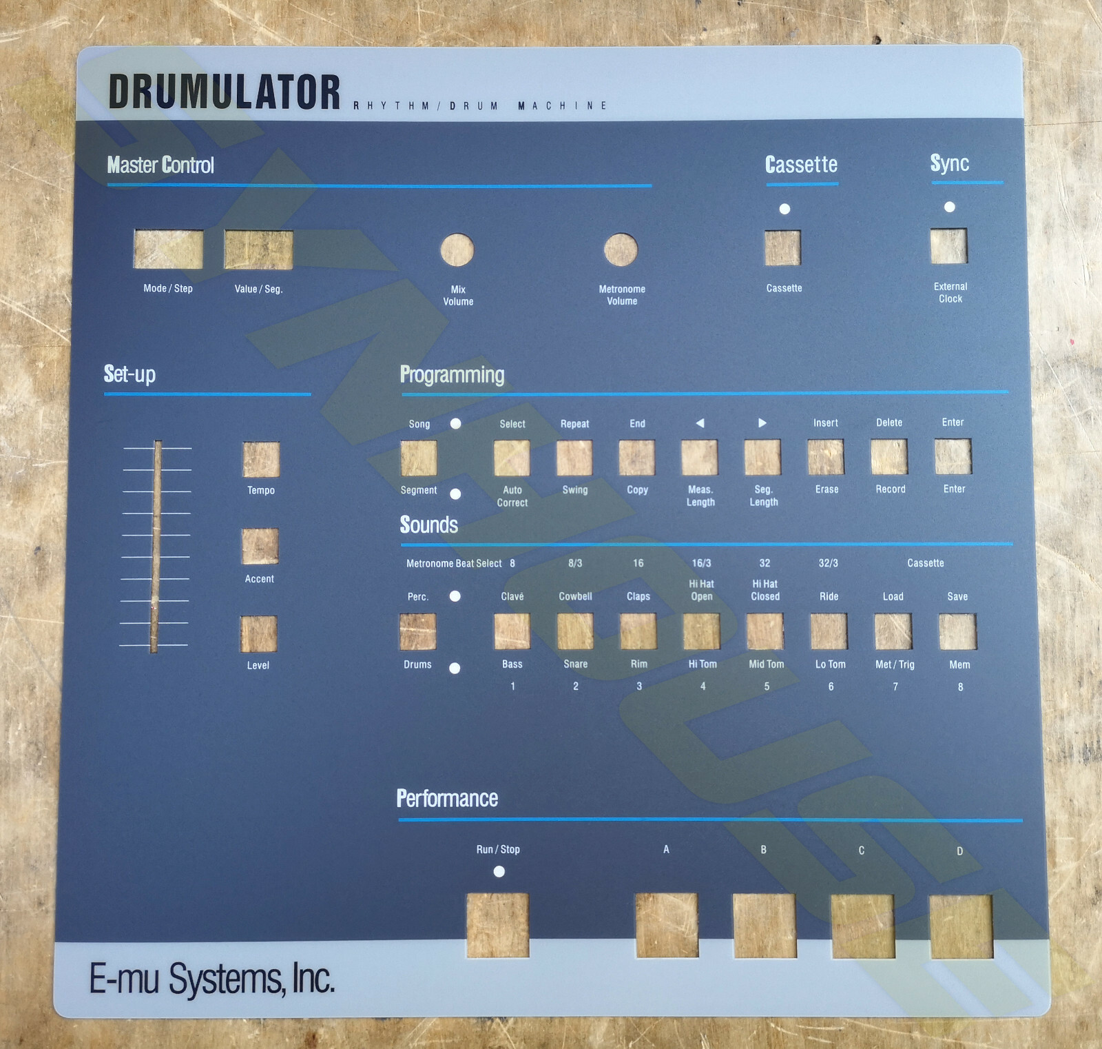Little SP! Brand New SP1200 Style Faceplate Overlay for E-mu Drumulator
