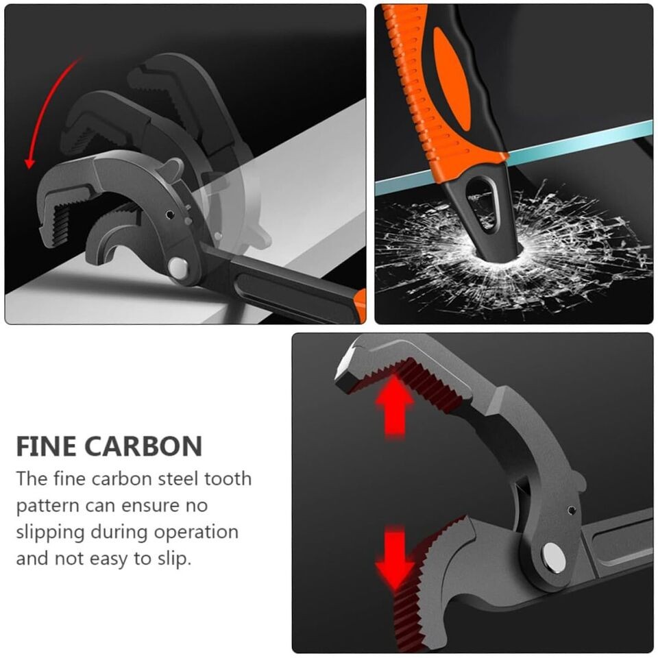 4 PCS Multi-function Magic Wrench Self-Adjusting Spanner Power Grip Pipe Wrench