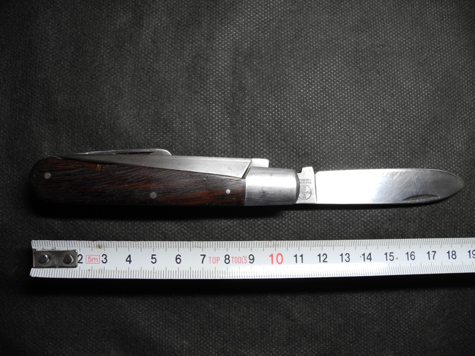 WW2 folding pocket knife "BAYER" "Dreiturm Solingen" of a Wehrmacht soldier