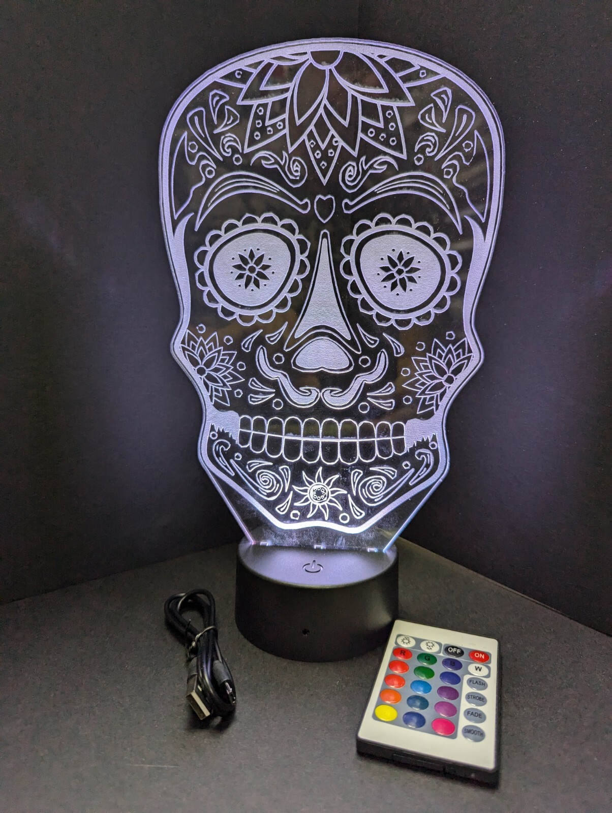 Day Of The Dead Skull L.E.D. Large light display