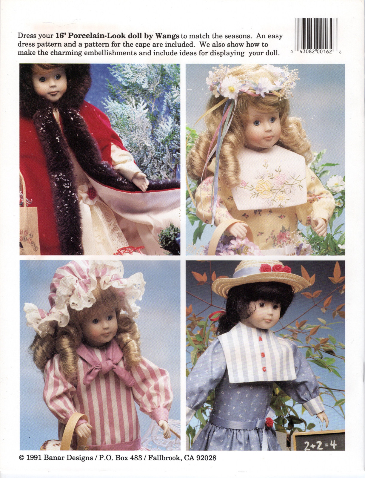 "Four Seasons" ©1991 Banar Designs Doll Clothes Patterns Leaflet # CBD 162
