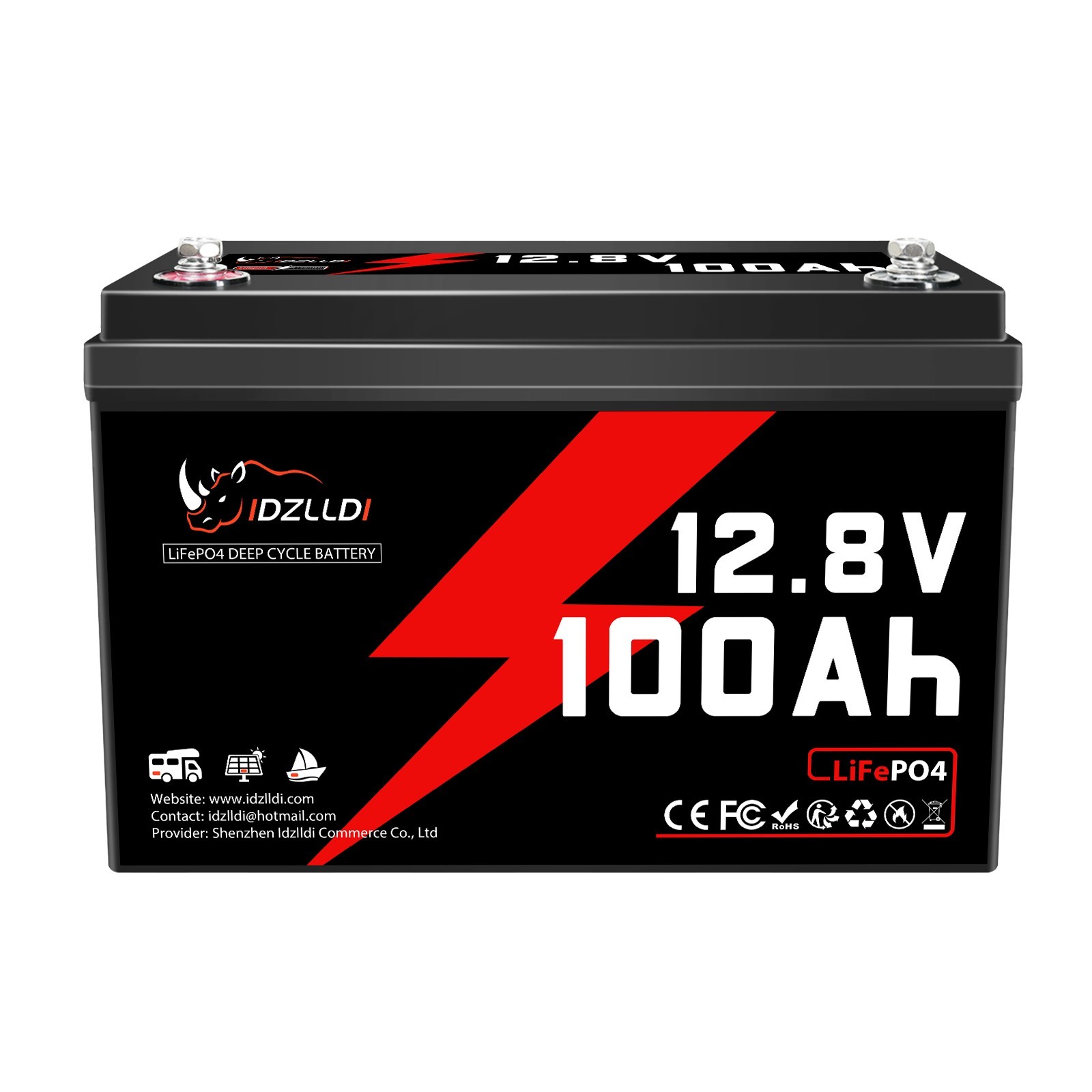 12V 100Ah LiFePO4 Lithium Battery Deep Cycle BMS For RVs Backup Power Off-grid