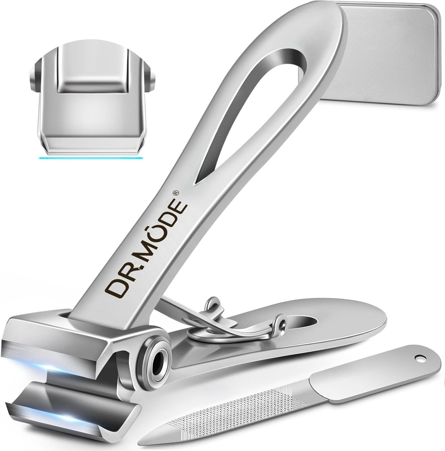 Heavy Duty Toenail Clippers Thick Nails Wide Jaw 17mm Straight Edge w/ File Kit