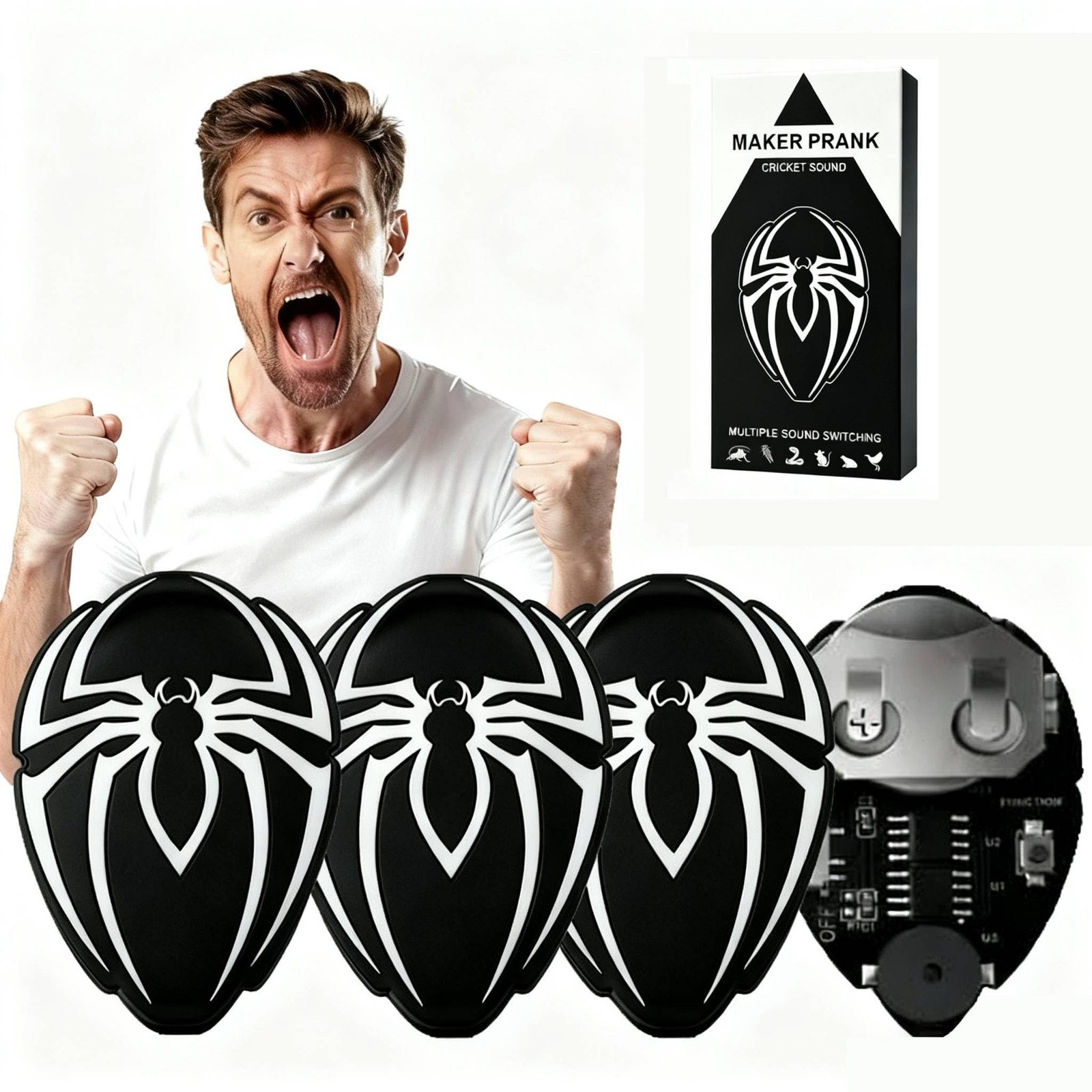 Culimery Cricket Noise Maker Prank - Hidden 3 PC, Black