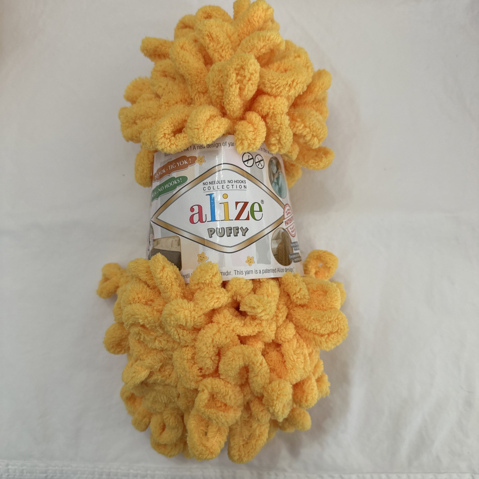 Alize Puffy loop yarn Jumbo weight Yellow