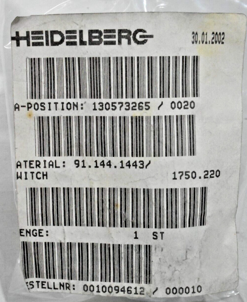 Heidelberg 91.144.1443 Switch 1750.220
