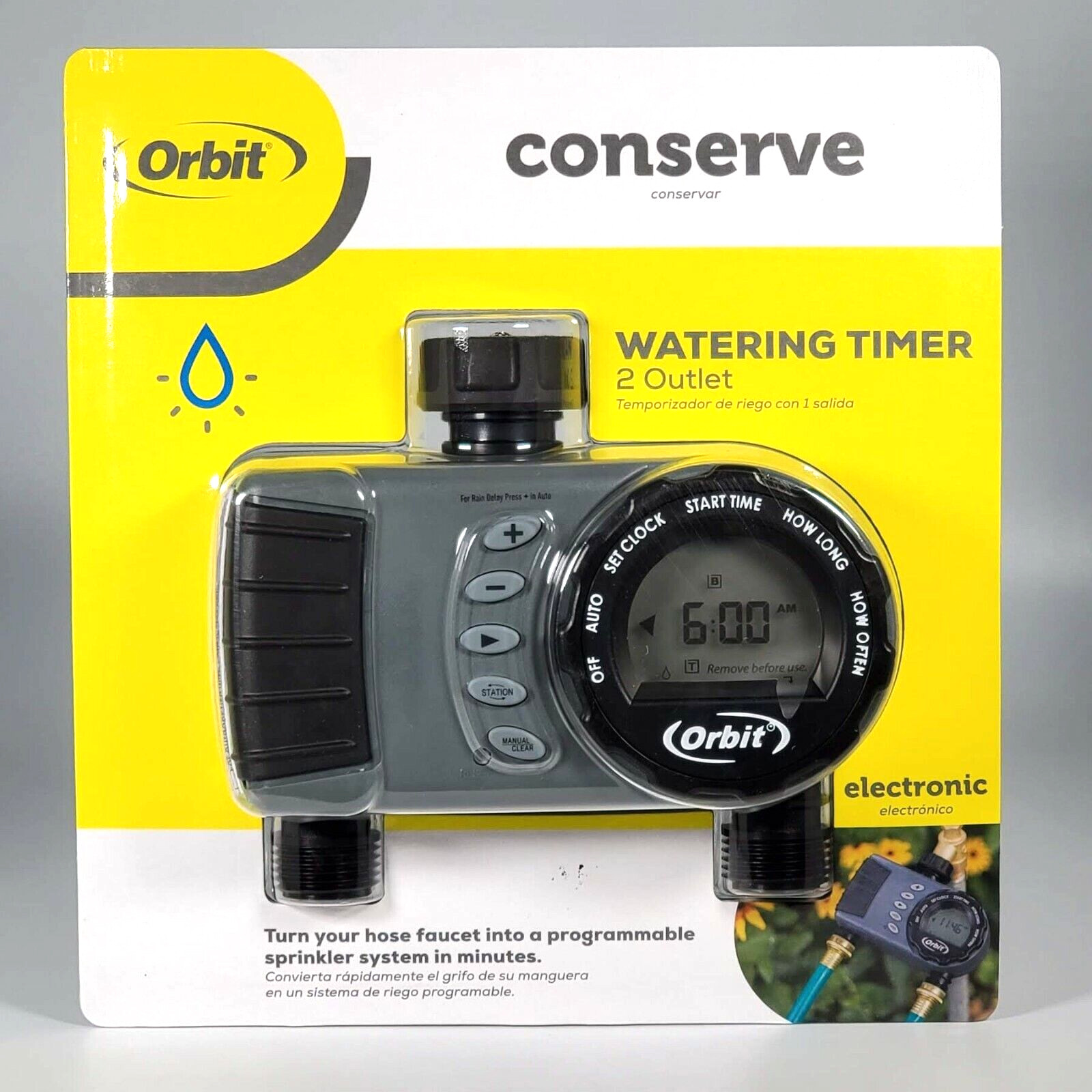 BOX OF 4 Orbit Conserve Digital Water Timer 2 Outlet - NEW Programmable