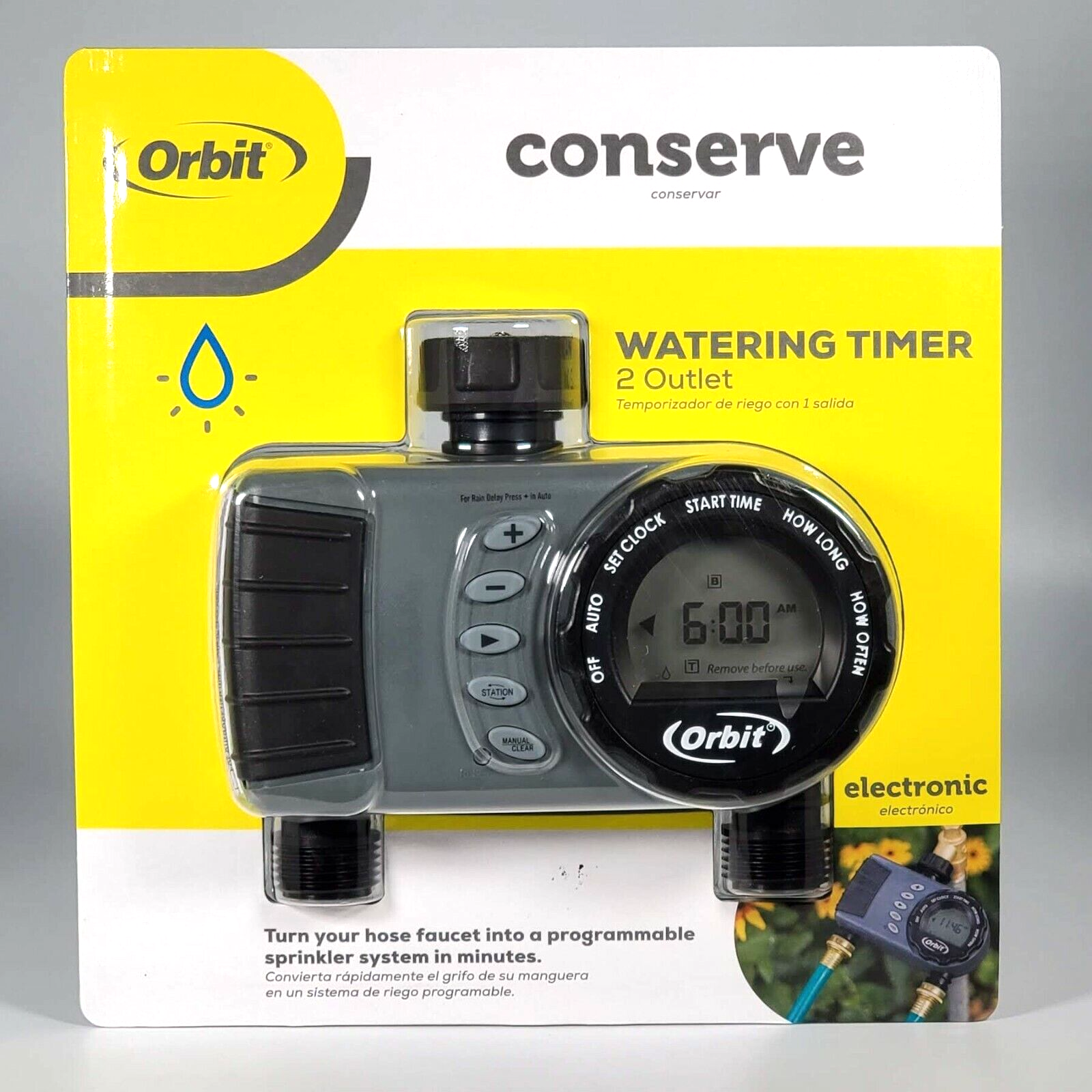 BOX OF 4 Orbit Conserve Digital Water Timer 2 Outlet - NEW Programmable