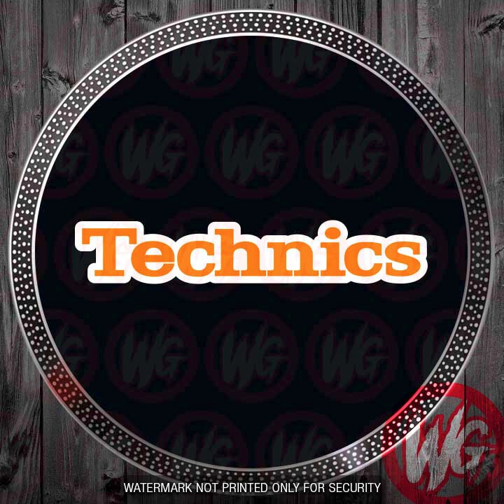 PAIR of DJ Turntable Slipmats 12 inch - TECHNICS SLIPMATS orange black white sf