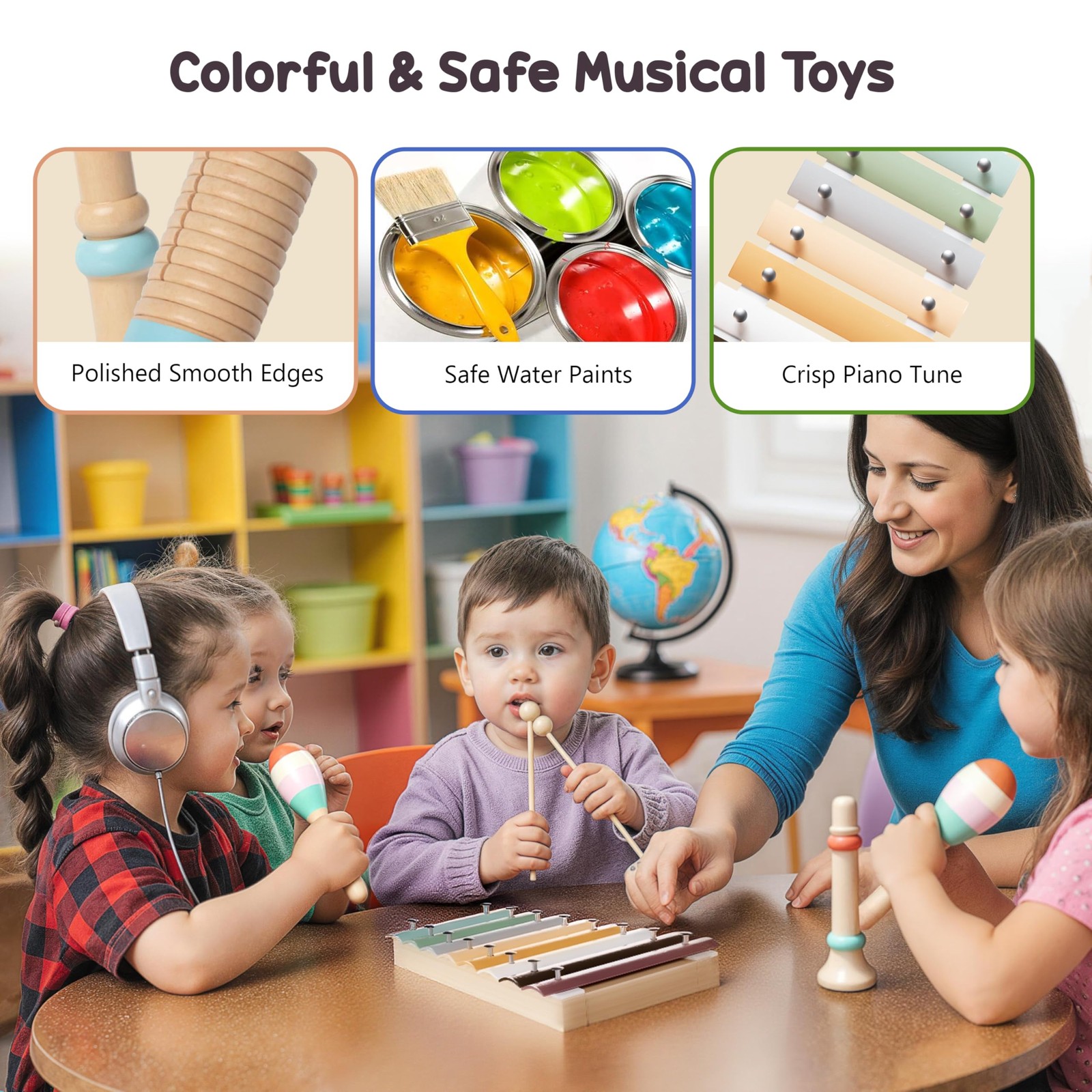Toddler Musical Instrument Montessori Wooden Musical Toys Educational 3+Gifts