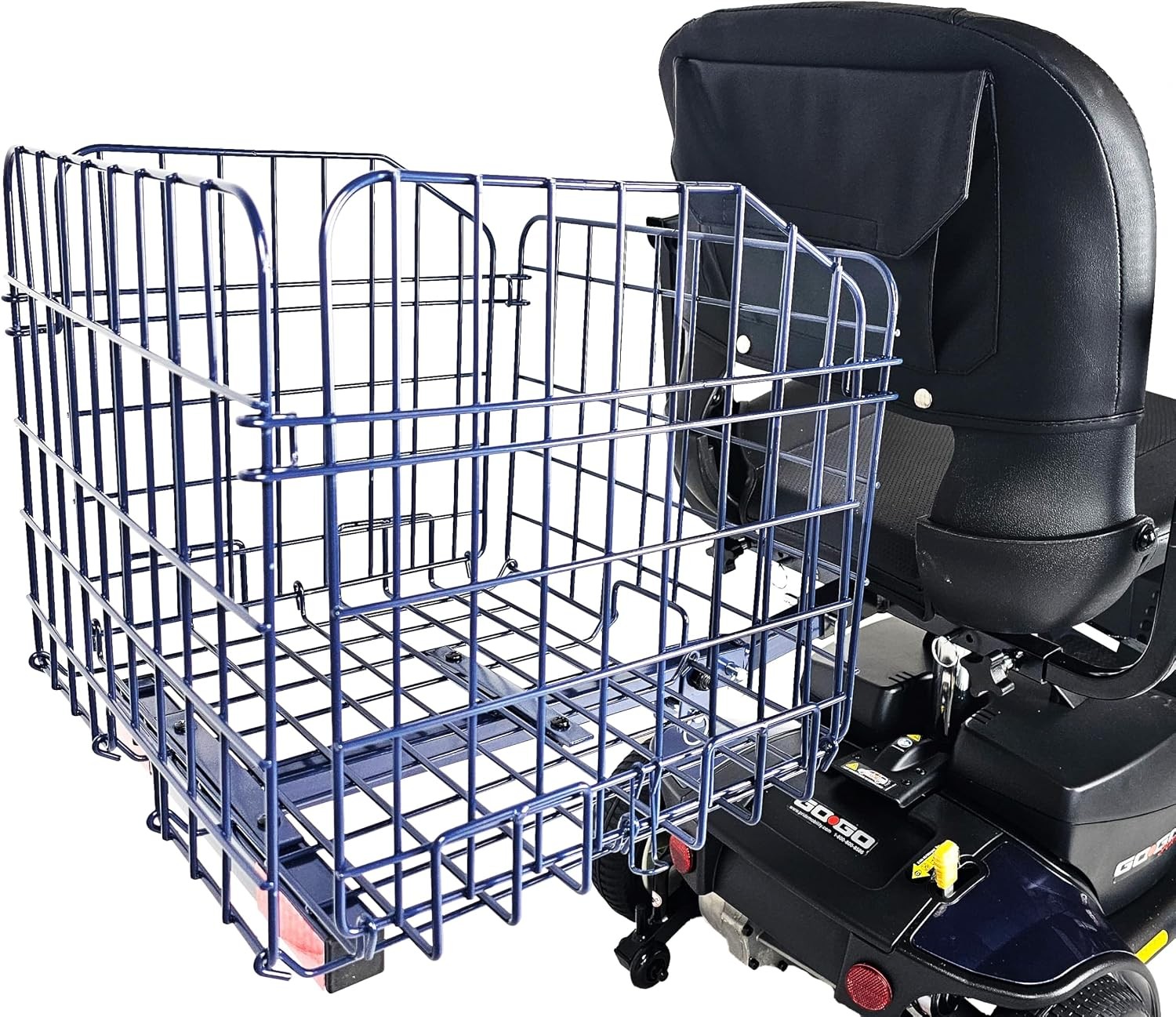 Foldable Folding Scooter Rear Basket & Rear View Mirror Pair BUNDLE - BLUE