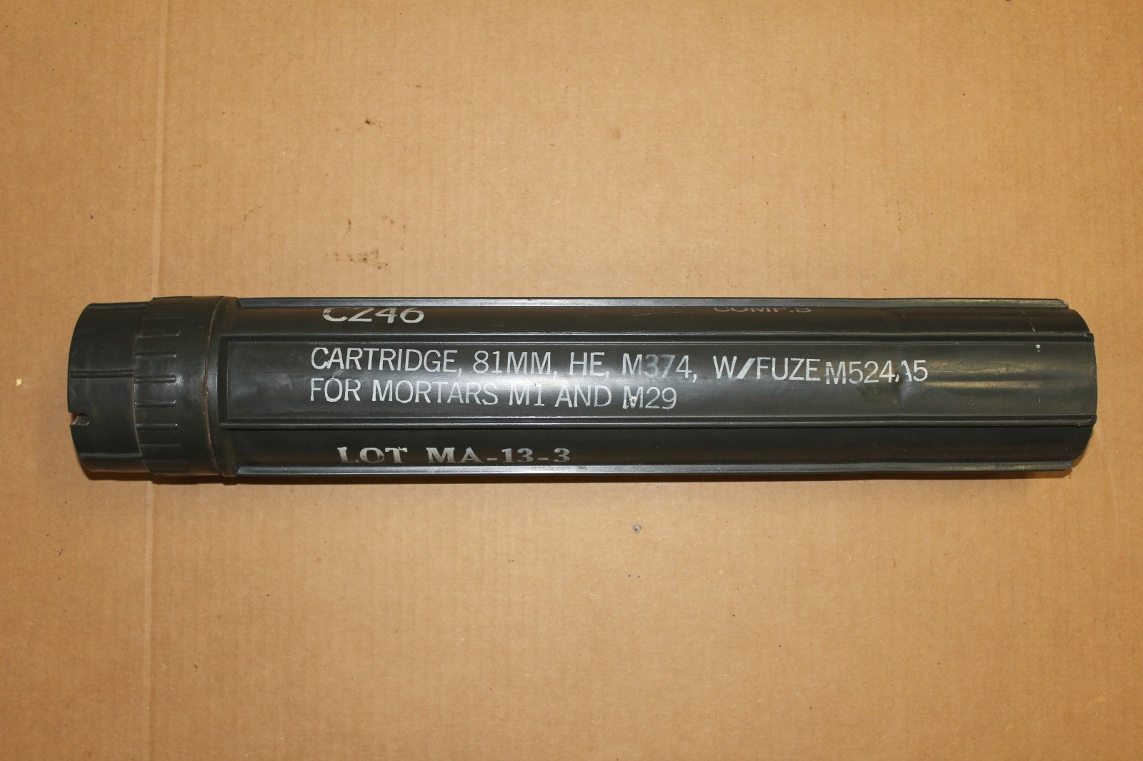 US Army Military 81mm M1 Mortar M374 Plastic Carrying Canister Tube #BINU1