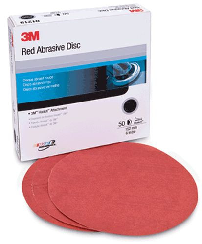 50ct 3M Hookit Red Abrasive 316U 6" Hook and Loop Sanding Discs 01221 Grit P220