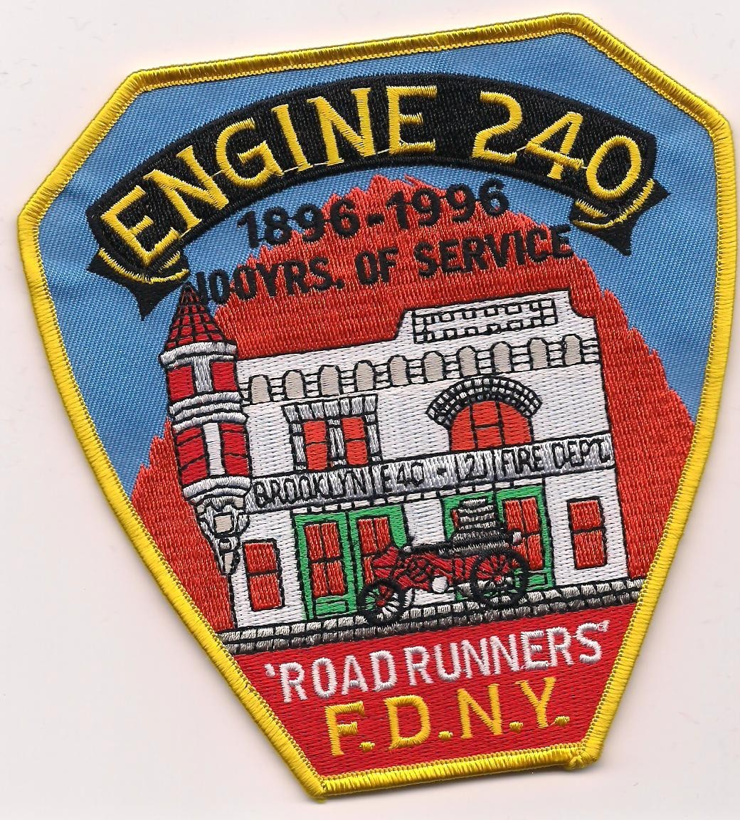 New York City Engine-240 "100 Years of Service" (5" x 5.25" size) fire patch