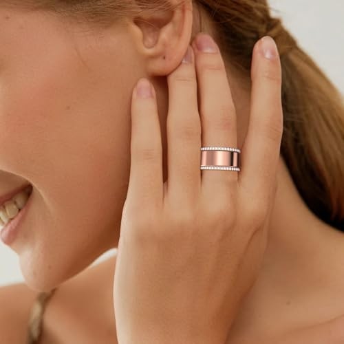 2-Pack 14K Gold Plated Stackable Bands for Oura Ring 5/Oura Ring 8 Rosegold