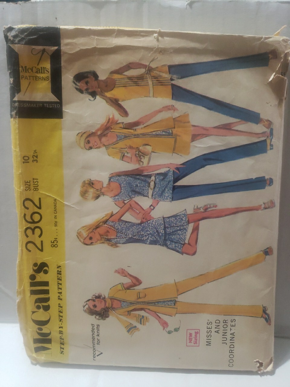 Mccalls Sewing Pattern 2362 Misses Pants Skirt Blouse Jacket Sz 10 Cut Complete