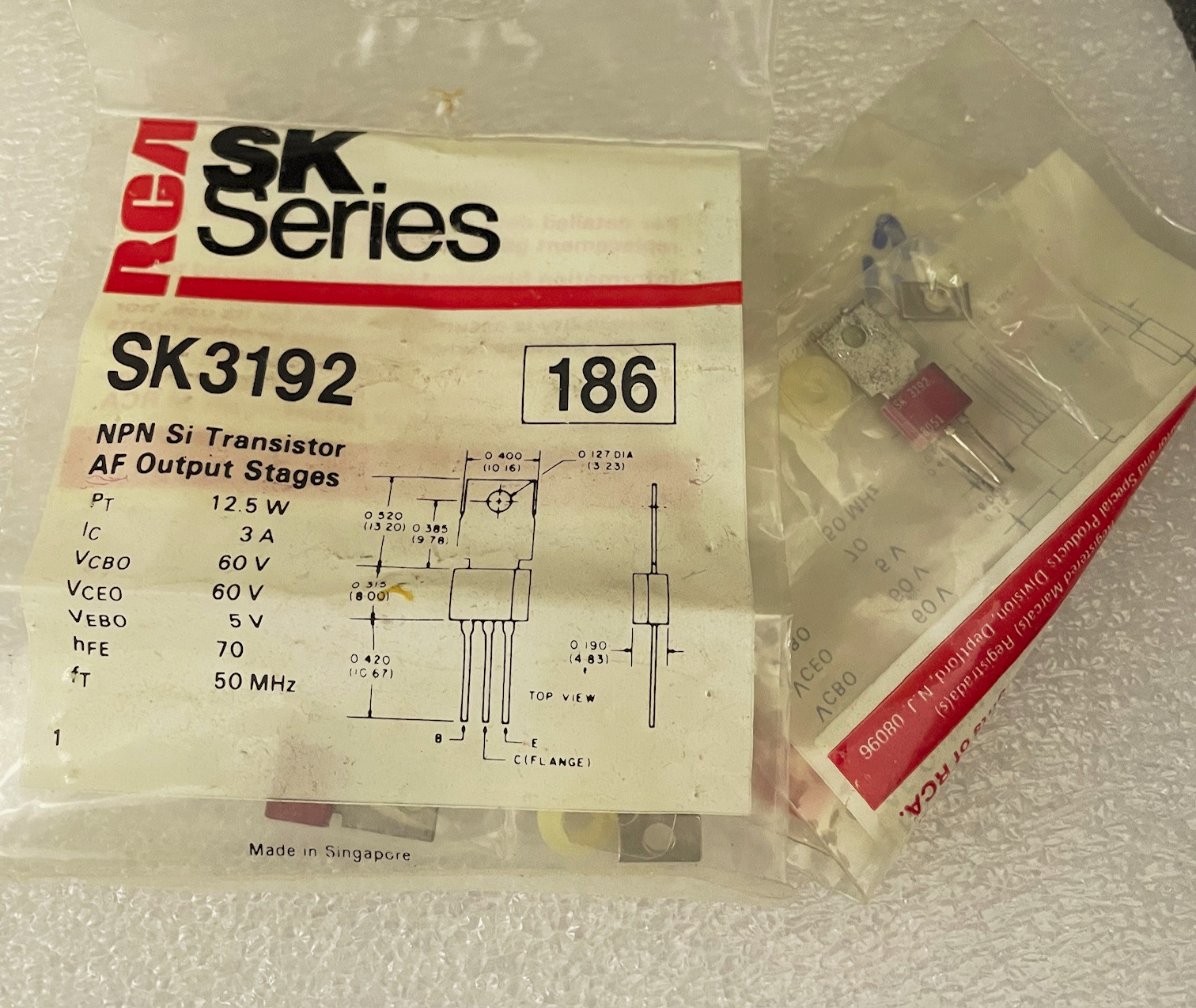 RCA SK Series Transistor **NOS
