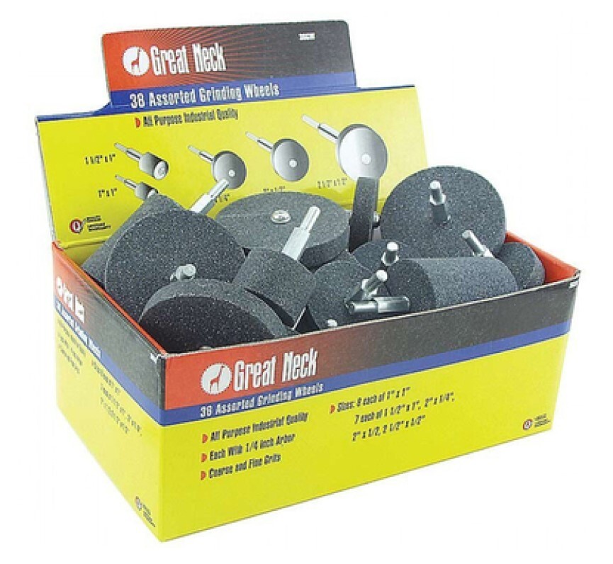 36pc Great Neck Grinding Wheels Stones Assortment For Drills 1/4" Shank #36GW