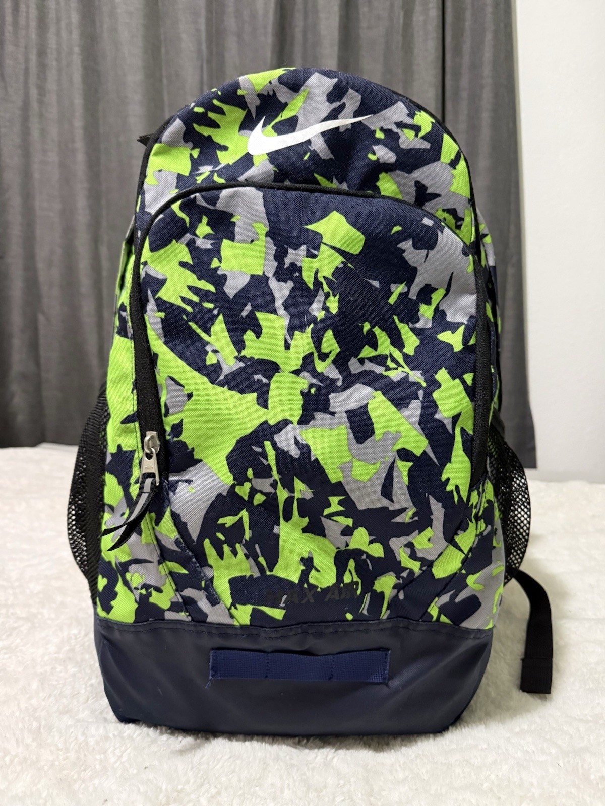 Nike Swoosh Max Air Backpack Camo Green Navy School Sports Gym Book Bag