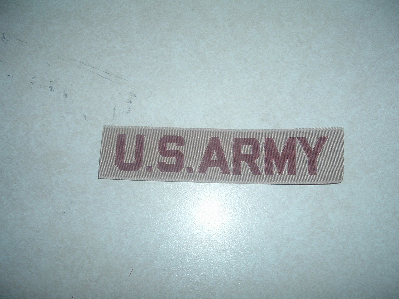 MILITARY PATCH US ARMY NAME TAPE TAG DESERT TAN SEW ON FOR DESERT CAMO SYNTHETIC